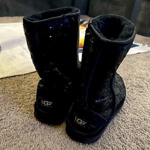black sequin ugg boots size 8